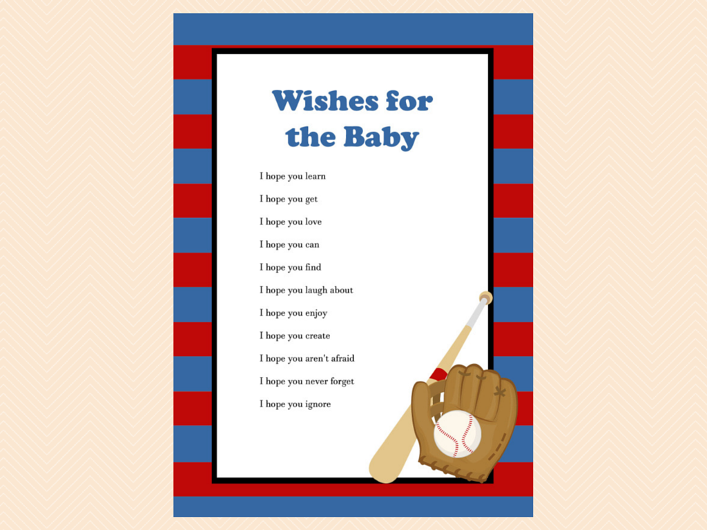 Navy Baseball Baby Shower Game Package - Magical Printable