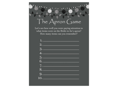 the apron game, Printable Rustic Bridal Shower Game Package Set, Activities, Unique Bridal Shower Games, Bachelorette Games, Wedding Shower Games