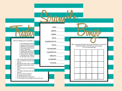 Phone Hunt, What's in your phone, Scramble, Tradition, Bingo Modern stripes, Gold Glitter Bridal Shower Games, Wedding Shower Game
