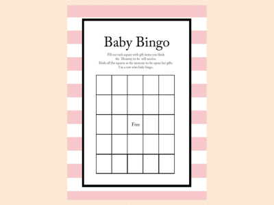 pink baby shower games printable