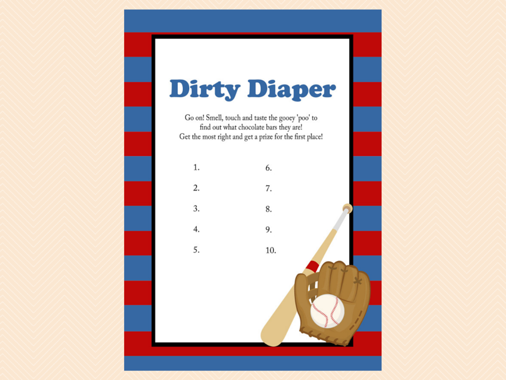 Navy Baseball Baby Shower Game Package - Magical Printable