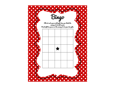 Red Baby Shower bingo game, red baby shower activity, Ladybug baby shower games, Printable baby shower Game, Baby shower, bingo game, brd1