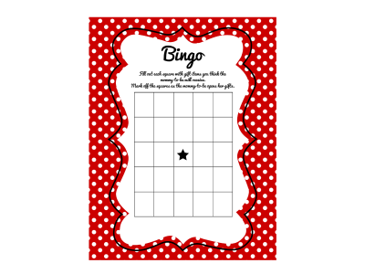 Red Ladybug Baby Shower Bingo - Magical Printable