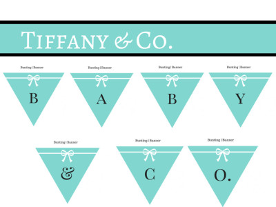 Tiffany Party Decoration, Tiffany Baby Shower, baby and co., It's a girl., Tiffany and Co Bunting, Banner, Tiffany Blue Banner