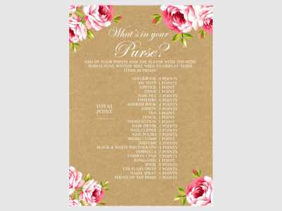 Floral Paper Bridal Shower Games - Magical Printable