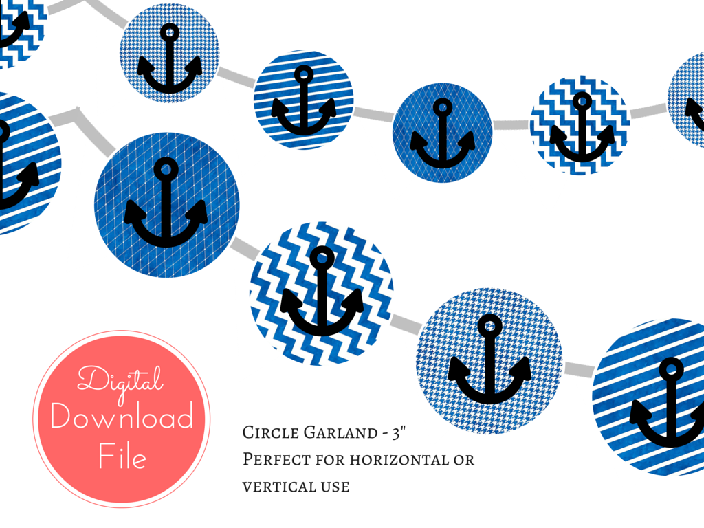 Blue Watercolor Nautical Baby Shower Banner - Magical Printable