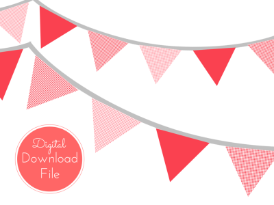 pennant Red Gingham Banner, Bunting, Pennant, Garland, Decorations for Baby Shower, Birthday Party, Bridal Shower, Wedding Decoration banner