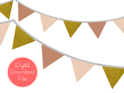 wedding pennant Gold Peach Blush Banner, Bunting, Pennant, Garland, Decorations for Baby Shower, Birthday Party, Bridal Shower, Wedding Decoration banner