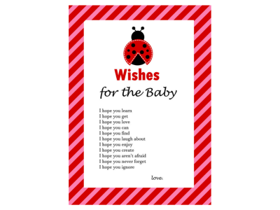 wishes for baby, Ladybug Theme Baby Shower Games