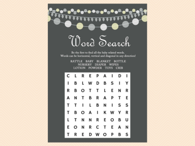Gray Rustic Baby Shower Game Printables - Magical Printable