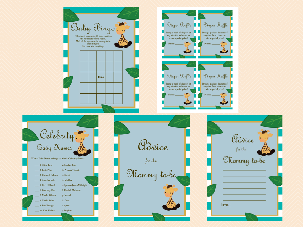 Flora Jungle Scratch Off Cards - 30 Pack For Baby Shower Games, Safari Theme, Reveal To Win