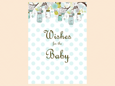 wishes for baby sign, Mason Jars Baby Shower Games Printables, Neutral Baby Shower, Rustic Baby Shower Games, Boy Baby Shower Games, Girl Baby Shower, TLC16