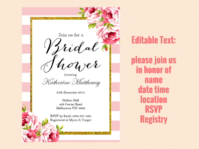 Editable Pink Chic Invitations