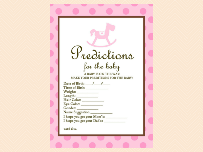 Pink Baby Shower Game Package, Baby Girl, Rocking Horse Baby Shower Games Printables, Baby Shower TLC25
