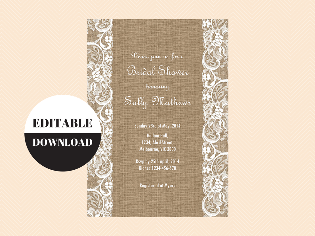 Burlap And Lace Invitations