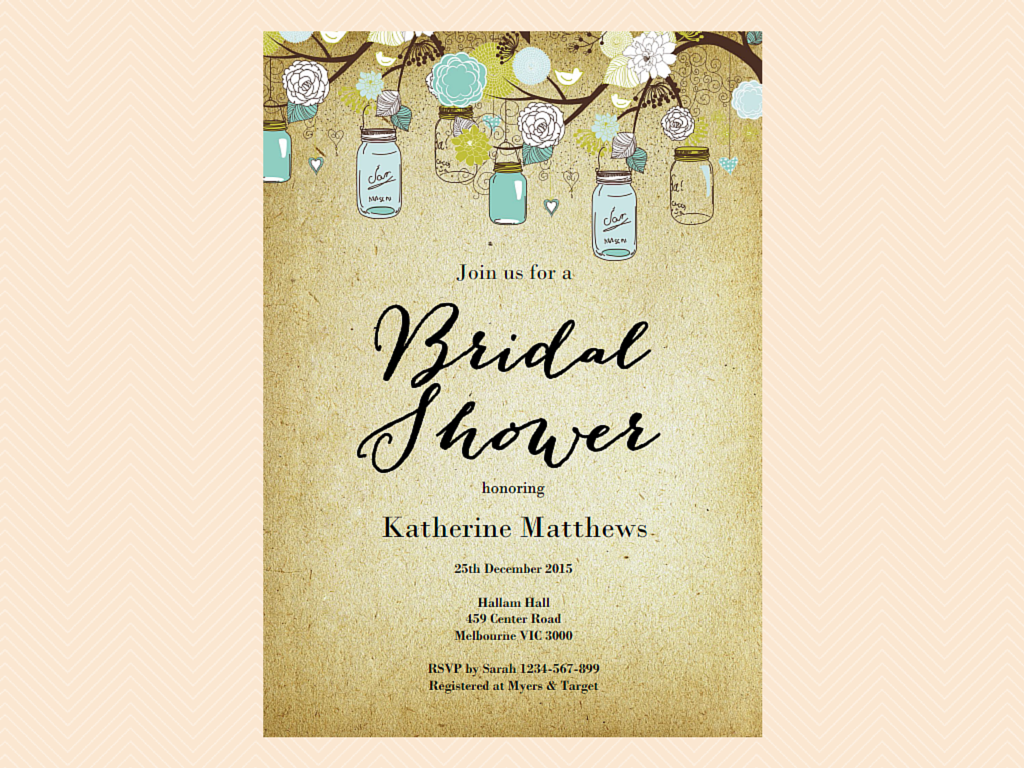 Rustic, Mason Jars, Aqua, Chic Bridal Shower - Magical Printable