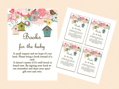 baby shower book insert, books for the baby, bring a book instead card