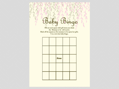 baby bingo, Willow Tree Baby Shower Games Printables, download, Unique Baby Shower Games, Baby Shower Activities TLC12