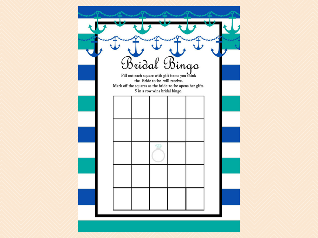 Teal Nautical Bridal Shower Games - Magical Printable