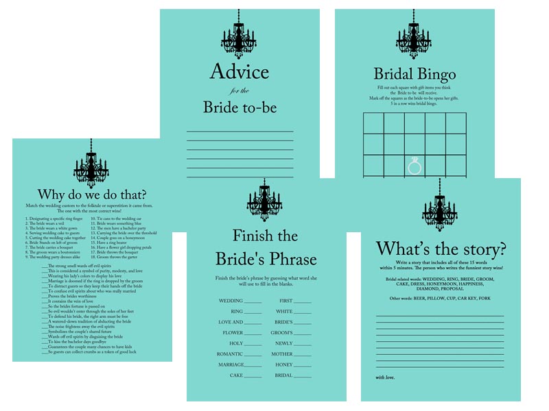 Breakfast at Tiffany's Bridal Shower Games Magical Printable
