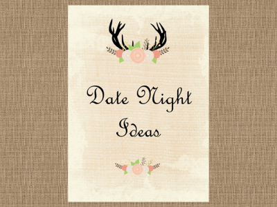 date night sign, Rustic Bridal Shower Game printables, Country Bridal Shower Games, Wedding Shower BS41