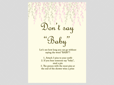 dont say baby, Willow Tree Baby Shower Games Printables, download, Unique Baby Shower Games, Baby Shower Activities TLC12