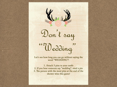 dont say wedding game
