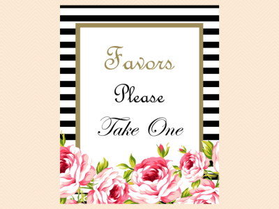 favors please take one sign, Photo booth Sign, wedding photo booth sign, Wedding Signs, Black White Stripe, Gold Glitter, Chic, Bridal Shower Signs, SN03 BS10 TLC04