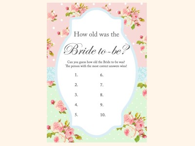 how-old-was-the-bride-to-be-mint-pink-shabby-chic-bridal-shower-games-pack-printables-vintage-rose-antique-rose