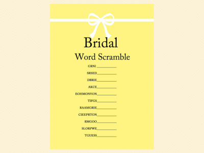 how well do you know the bride, bridal scramble, why  do we do that, rose game, yellow bridal shower, ribbon (5)