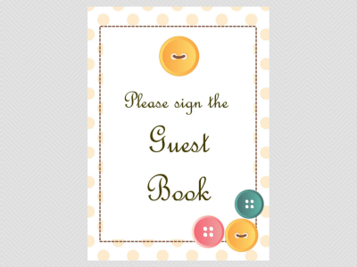 please sign the guest book, cute as a button baby shower them games