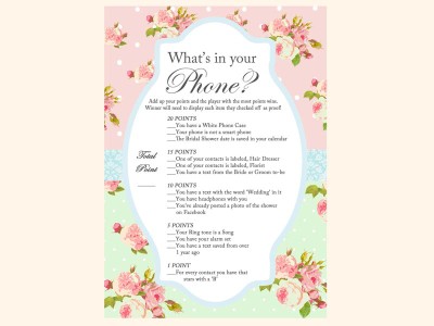 whats-in-your-phone-game-cellphone-mint-pink-shabby-chic-bridal-shower-games-pack-printables-vintage-rose-antique-rose