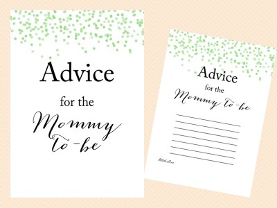 Green Confetti Baby Shower Games - Magical Printable