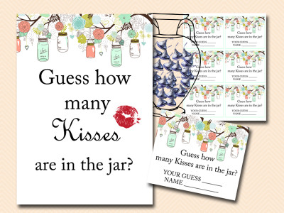 guess how many kisses are in the jar bridal shower guessing game
