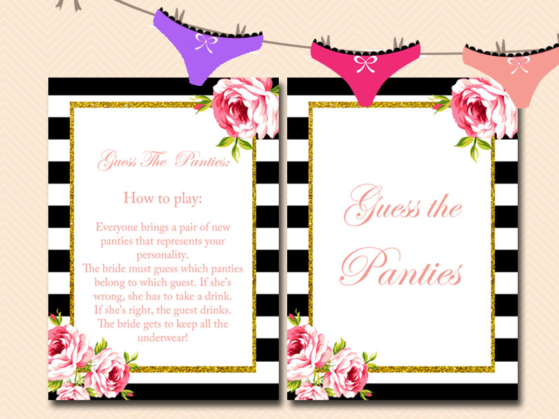 Guess the Panties Bridal Game - Magical Printable