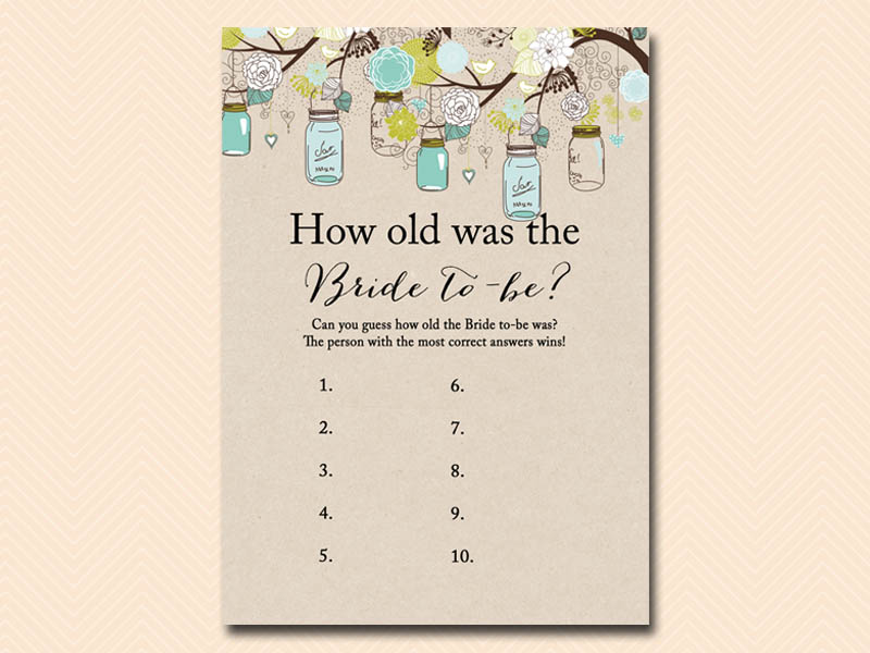 Rustic Mason Jars Bridal Shower - Magical Printable