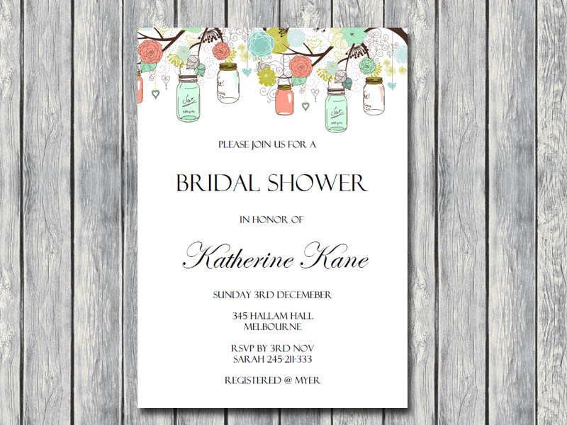 Mint and Coral Mason Jars Bridal Shower Games Download