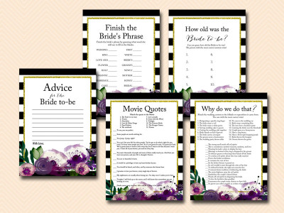 purple-watercolor-floral-black-white-stripes-bridal-shower-game-pack-bs68
