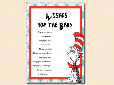 wishes-for-the-baby dr seuss baby shower, cat in the hat baby shower, thing 1 thing 2 baby shower, de seuss inspired