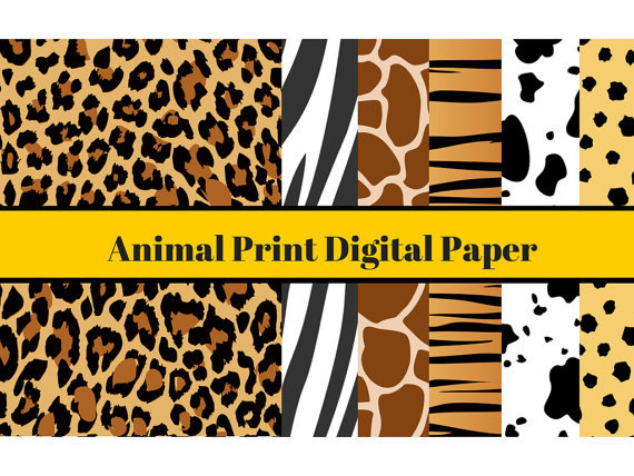 A4 Animal Digital Paper, Animal Print Digital Paper - Magical Printable