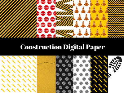 Construction Digital Paper, Construction Tape Digital Paper, download, digital paper, Construction Background, Stop Tape Background