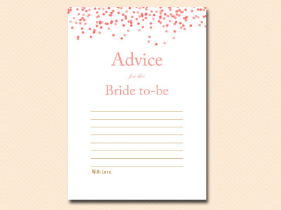 advice for the bride to be card