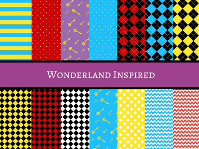 alice in wonderland, Tea Party Wonderland Digital Paper, Inspired Digital Paper, Scrapbooking Papers, Party Printable Papers, Cardmaking