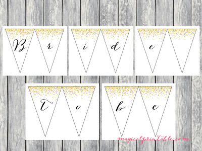 black font bride to be banner, bunting, pennant