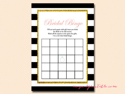 bridal-bingo-black and white stripes bridal shower game