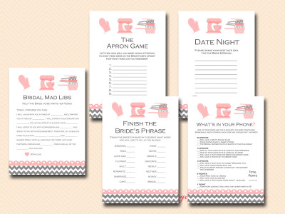 kitchen themed bridal shower game printable, baking theme, cooking theme, recipe theme bridal shower games bs76