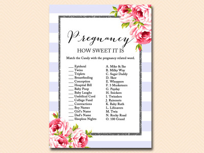 lavender Baby Shower Games Printables, how-sweet-it-is-candy-game