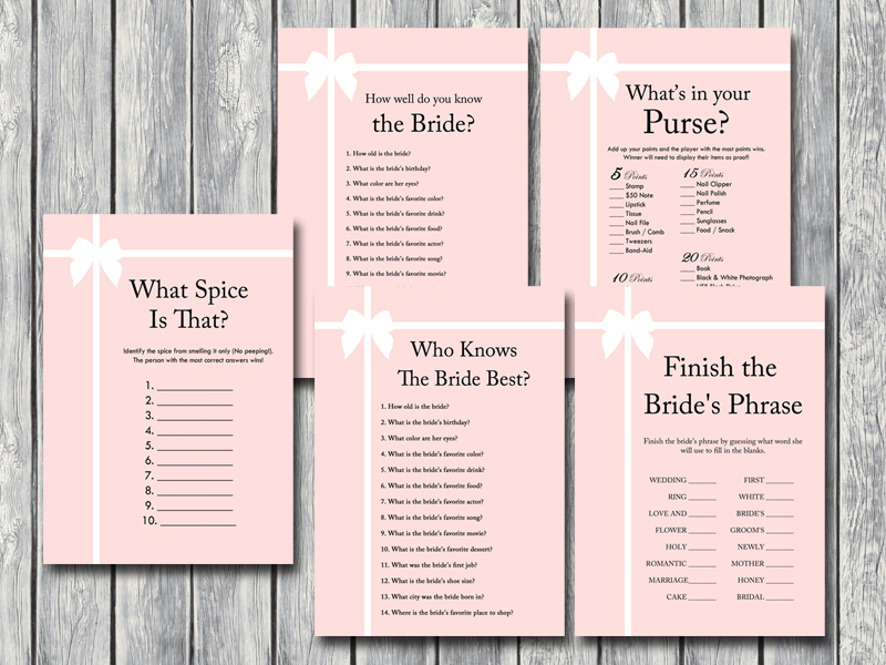 Pink Tiffany Bridal Shower Game Pack Magical Printable