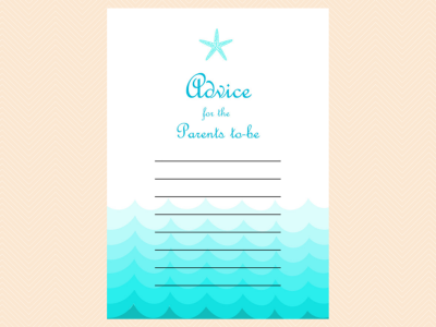 advice parents to be, Beach, Sea Waves, Nautical Baby Shower Games