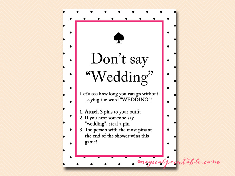 Kate Spade Bridal Shower Game Pack - Magical Printable